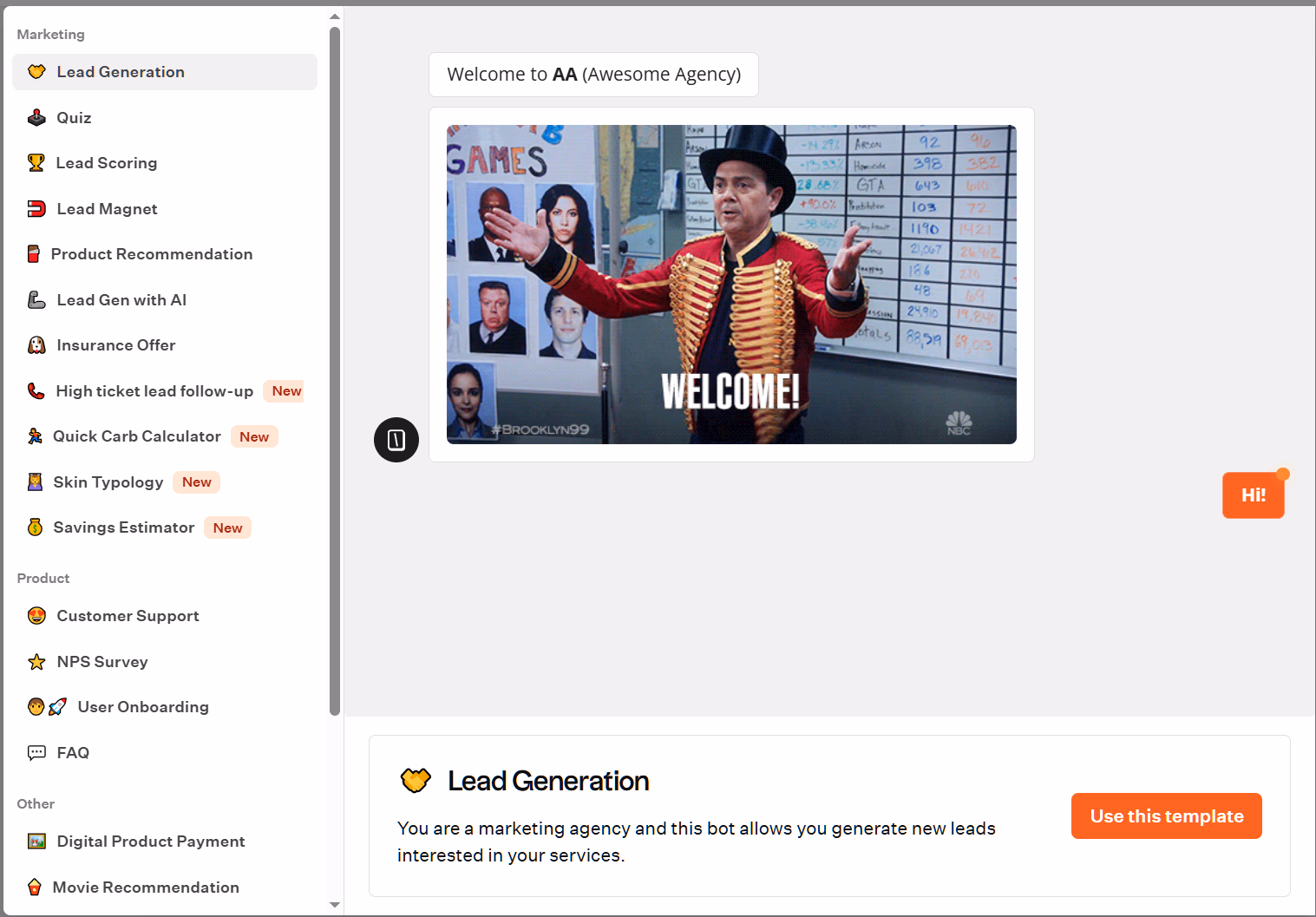 Brooklyn 99 welcome meme